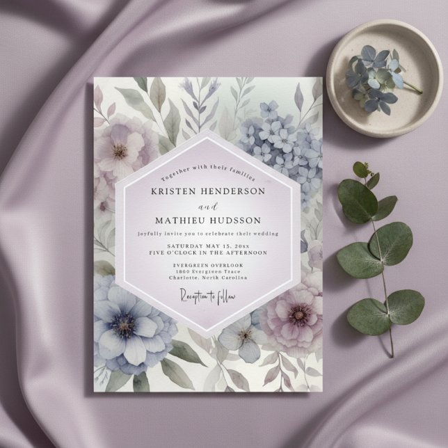 Invitación Boda Romántica Botánica de Lavanda (Subido por el creador)