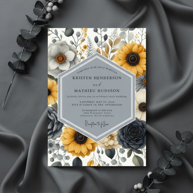 Invitación Boda Romántica Botánica en Ócre (Subido por el creador)