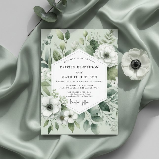 Invitación Boda Romántica Botánica Salvia (Subido por el creador)