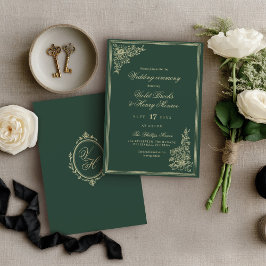 Invitación Boda Romántica Clásica Vintage Jardín Regencia