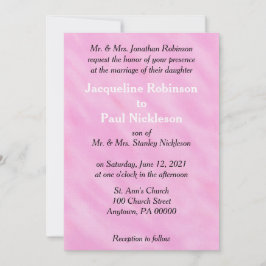 Invitación Boda Romántica con Acuarela de Color Rosa Pastel