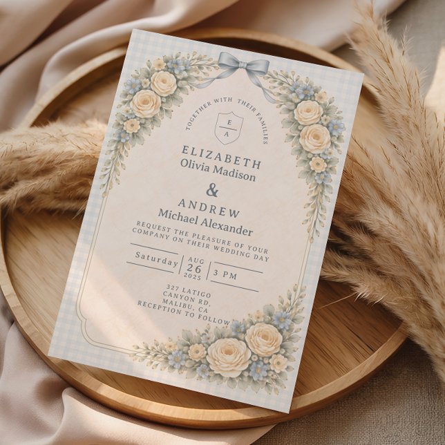 Invitación Boda Romántica con Arco de Rosa Tono Rubor (Subido por el creador)