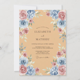 Invitación Boda Romántica con Arco Floral de Melocotón