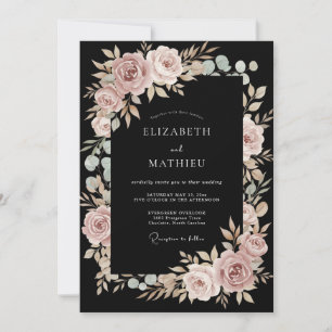 Invitación Boda Romántica con Arco Floral Rosado