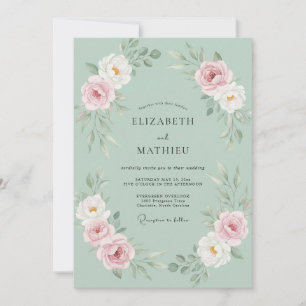 Invitación Boda Romántica con Flor de Salvia