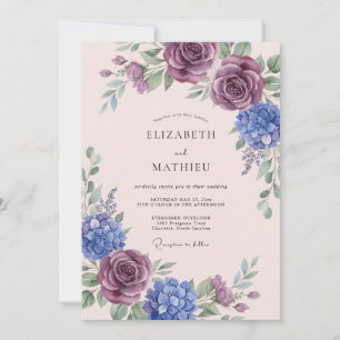 Invitación Boda Romántica con Florecimiento de Flor de Ciruel