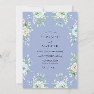 Invitación Boda Romántica con Florecimiento de Vinca