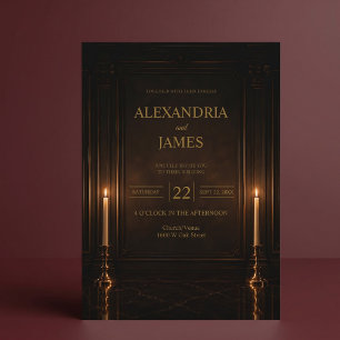 Invitación Boda Romántica con Velas de Lujo