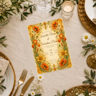 Invitación Boda romántica de arte botánico modernista radiant