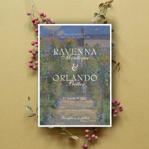 Invitación Boda Romántica de Arte Fino Pintura de Monet