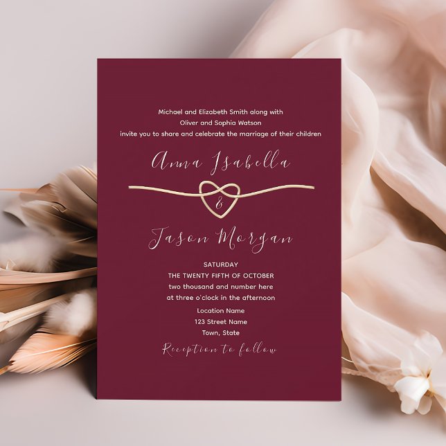 Invitación Boda Romántica de Borgoña (Subido por el creador)