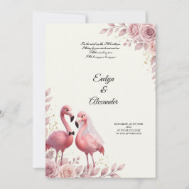 Invitación Boda Romántica de Flamencos