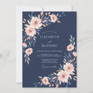 Invitación Boda Romántica de Flor de Cerezo Suave de la Marin