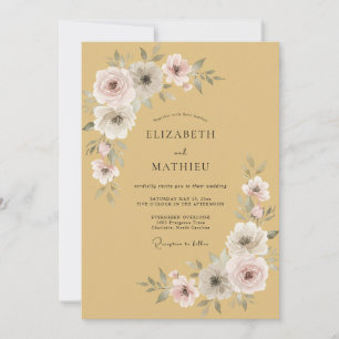 Invitación Boda Romántica de Flor de Ochre Suave