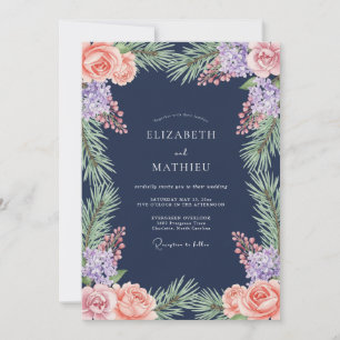 Invitación Boda Romántica de Floral de Laurel de la Marina
