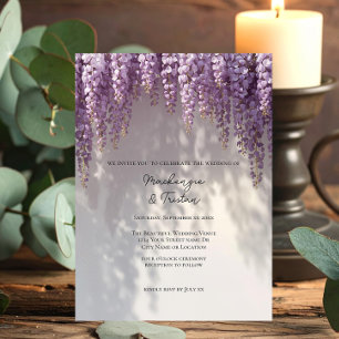 Invitación Boda Romántica de Glicinias