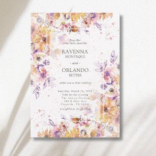 Invitación Boda Romántica de Jardín Botánico de Otoño Floral