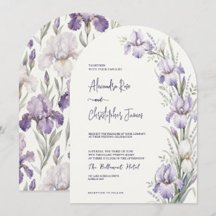 Invitación Boda romántica de jardín de lirios con acuarela