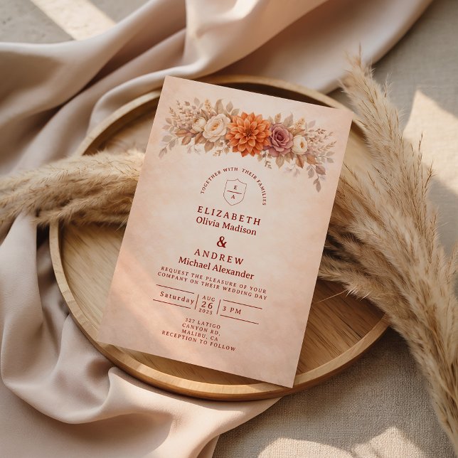 Invitación Boda Romántica de Jardín de Otoño (Subido por el creador)