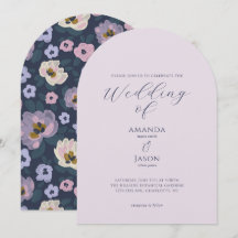 Boda romántica de jardín floral azul y morado