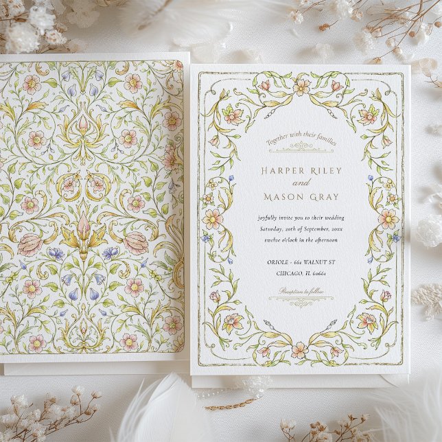 Invitación Boda romántica de jardín floral suave (Subido por el creador)