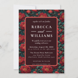 Invitación Boda Romántica de Naturaleza Hermosa Peonías 