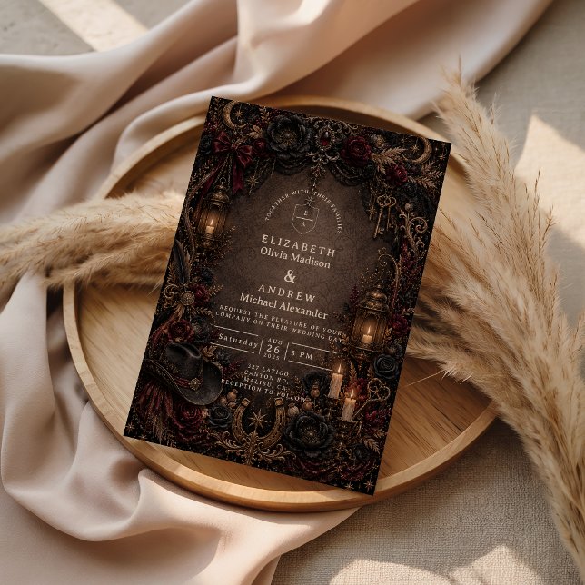 Invitación Boda Romántica de Occidente Gótico (Subido por el creador)