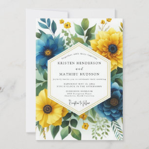 Invitación Boda Romántica de Otoño con Floral Rosado