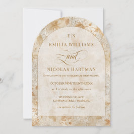 Invitación Boda Romántica de Otoño con Monograma