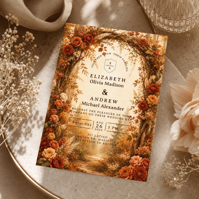 Invitación Boda Romántica de Otoño en el Bosque (Subido por el creador)