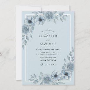 Invitación Boda Romántica de Peonía y Aciano