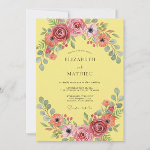 Invitación Boda Romántica de Primavera con Crema de Mantequil
