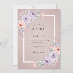 Invitación Boda Romántica de Primavera en Malva