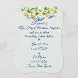 Invitación Boda romántica de primavera, flores y luces de had