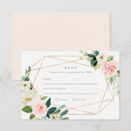 Invitación Boda Romántica de Primavera Geométrica RSVP