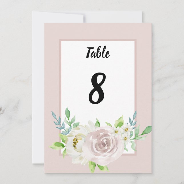 Invitación Boda Romántica de Rosa de Agua Suave con Floral de (Anverso)