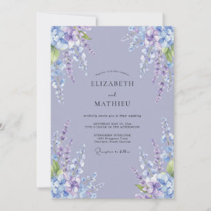 Invitación Boda Romántica de Wisteria Lavanda