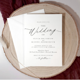 Invitación Boda Romántica Elegante Caligrafía Delicada
