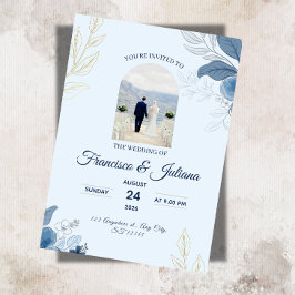 Invitación Boda Romántica en el Paseo Marítimo