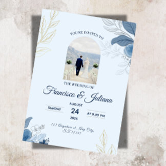 Invitación Boda Romántica en el Paseo Marítimo
