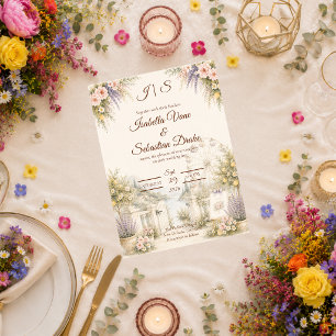 Invitación Boda romántica en jardín costero