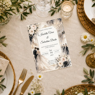 Invitación Boda Romántica en Salón de Baile Lujoso