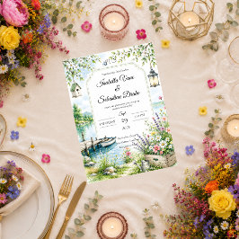 Invitación Boda Romántica en una Cabaña Caprichosa junto al L