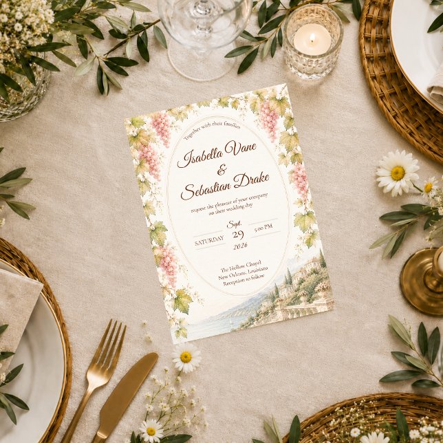 Invitación Boda Romántica en Viñedo (Subido por el creador)