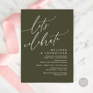 Invitación Boda Romántica Fiesta de Elopamiento 'Celebremos'