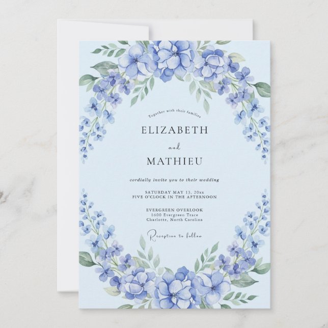 Invitación Boda Romántica Flor de Azahar (Anverso)