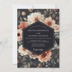 Invitación Boda Romántica Flor de Carbón
