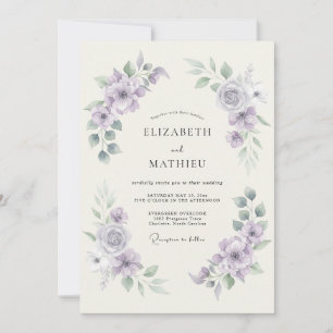 Invitación Boda Romántica Flor de Lila