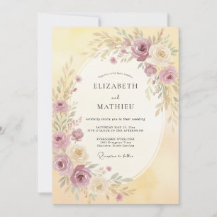 Invitación Boda Romántica Flor de Malva