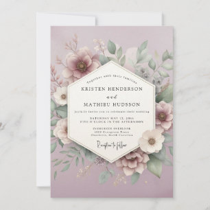 Invitación Boda Romántica Flor de Malva